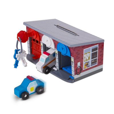 Игровой набор Melissa&Doug Деревянный гараж спасательных машин с ключами (MD4607) Винница - изображение 1