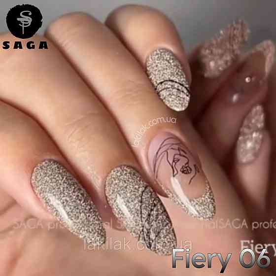 Світловідбиваючий гель-лак SAGA 06 Fiery 9мл Херсон