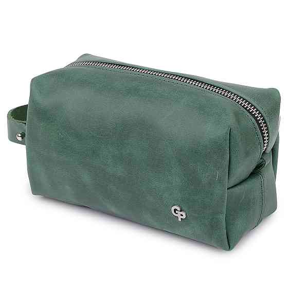 Шкіряна косметичка унісекс GRANDE PELLE 11572 Зелений Київ