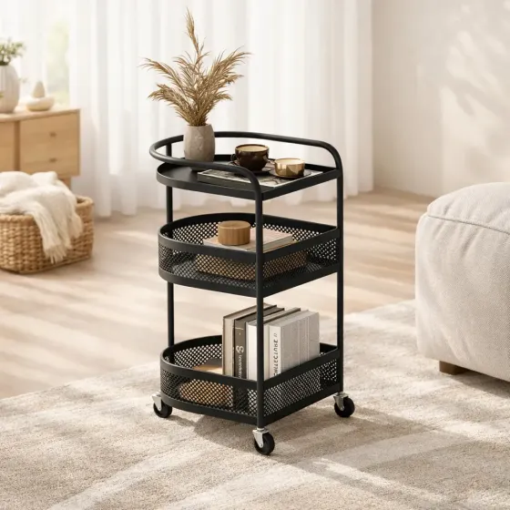 Современная этажерка-тележка 3 уровня на колесиках AND-1939 Коломыя