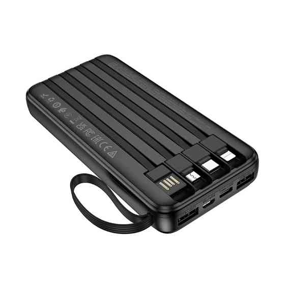 Зовнішній акумулятор BOROFONE BJ76 Smart power bank with 4 cables(10000mAh) Black Київ