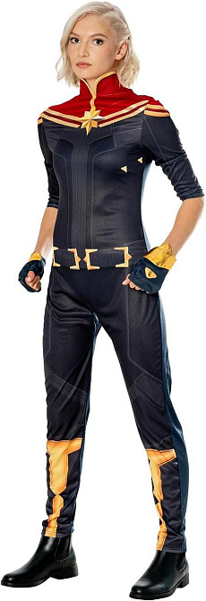 Костюм Капітан Марвел для жінок, комбінезон ліцензійний Captain Marvel супергероя з емблемою, рукавичками для Хелловіну, косплею Київ - фото 3