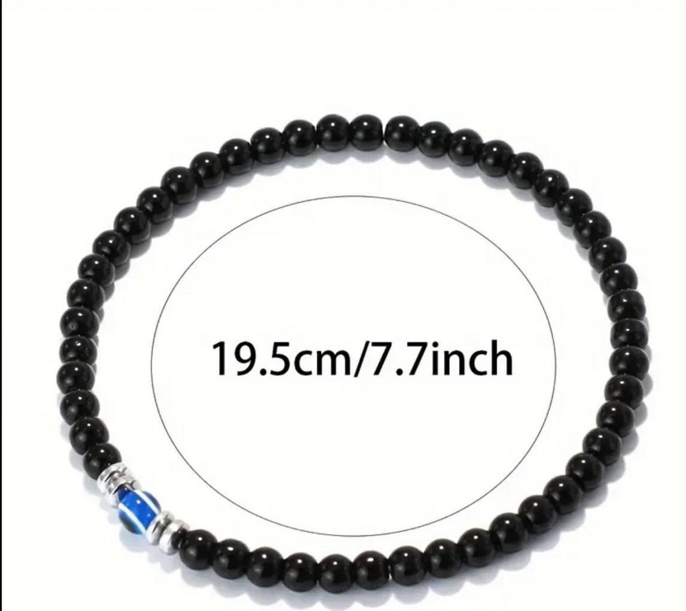 Браслет из обсидиана 4 мм с «глазом» — оберег от сглаза и негатива Киев - изображение 3