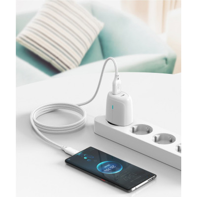 Дата кабель USB 2.0 AM to USB-C 1.0m braided white XO (NB235_C_White) Вінниця - фото 8