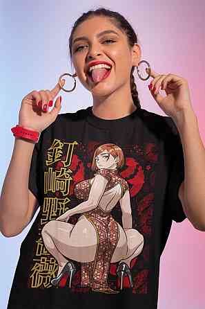 Футболка чоловіча з аніме принтом Магічна битва оверсайз (S/M/L) Чорний AnimeJ0509 Дніпро