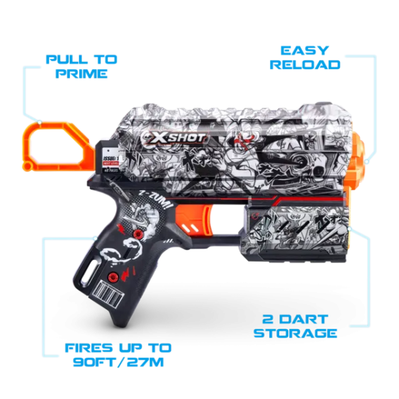 Швидкострільний бластер X-Shot Skins Flux Illustrate 8 патронів (36516D) Харків