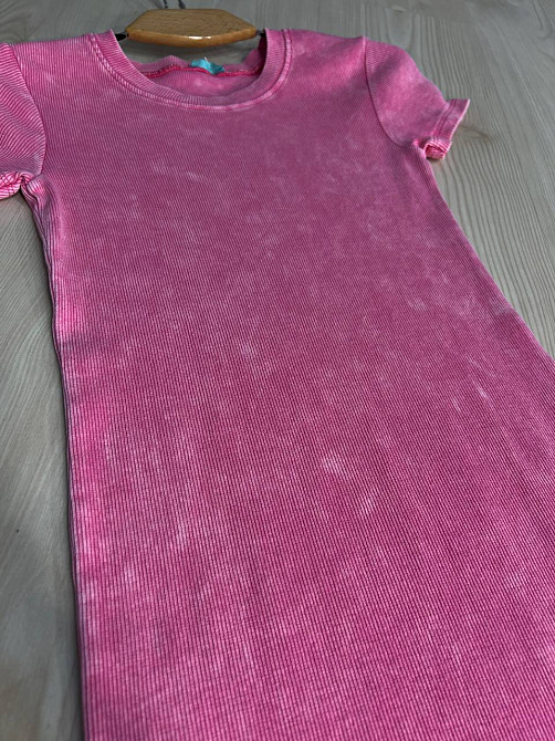 Платье женское MMC 240032 средней длины футболкой вареное тай-дай в рубчик, розовый, one size Киев - изображение 6