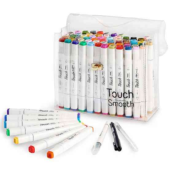 Набір двосторонніх спиртових маркерів для малювання Touch Smooth 48 штук, набір маркерів для скетчингу Кам'янець-Подільський