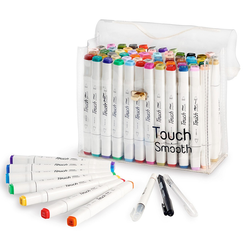 Набір двосторонніх спиртових маркерів для малювання Touch Smooth 48 штук, набір маркерів для скетчингу Кам'янець-Подільський - фото 3