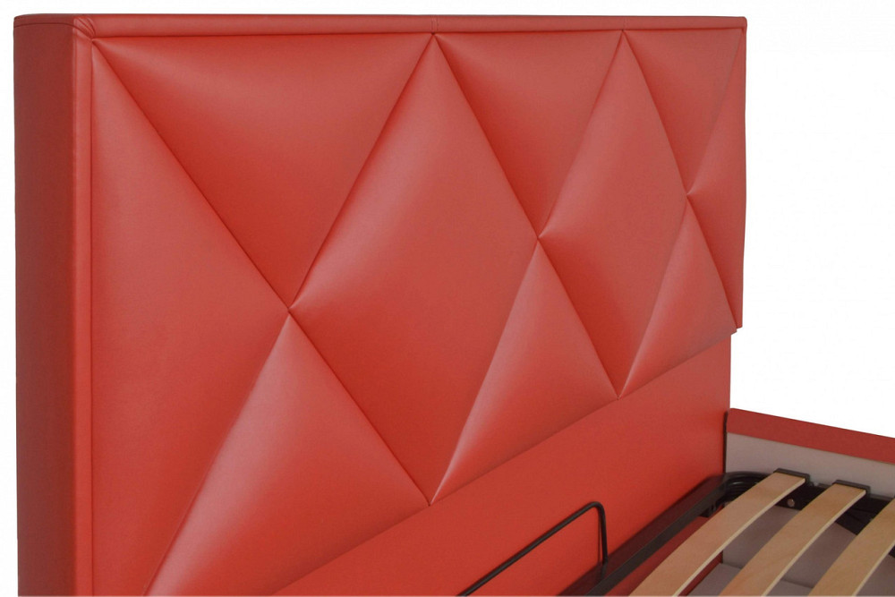 Ліжко Двоспальне Leeds VIP 180 х 200 см Boom 16 З додатковою металевою цільнозварною рамою Червоний Київ - фото 7