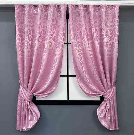 Комплект коротких штор VR-Textil Жакард Вензель № 476ш Рожевий 130х170 см 2 шт (35-0202) Київ