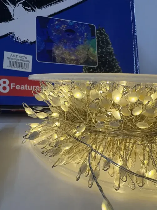 Гірлянда срібний провід таймер пульт ДК режими 6Вт 30м 900LED (теплий білий) BS-LINE-30M900-WW-2 Одеса - фото 5