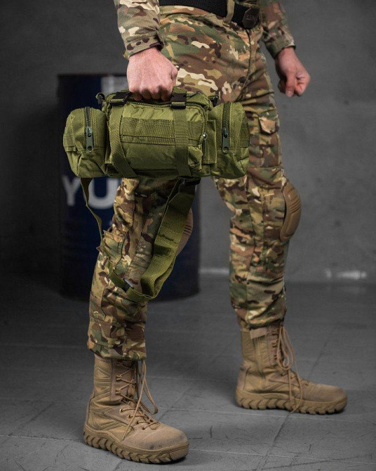 Сумка тактическая наплечная модульная молли  на 5 л олива ВТ7602 Одесса - изображение 6