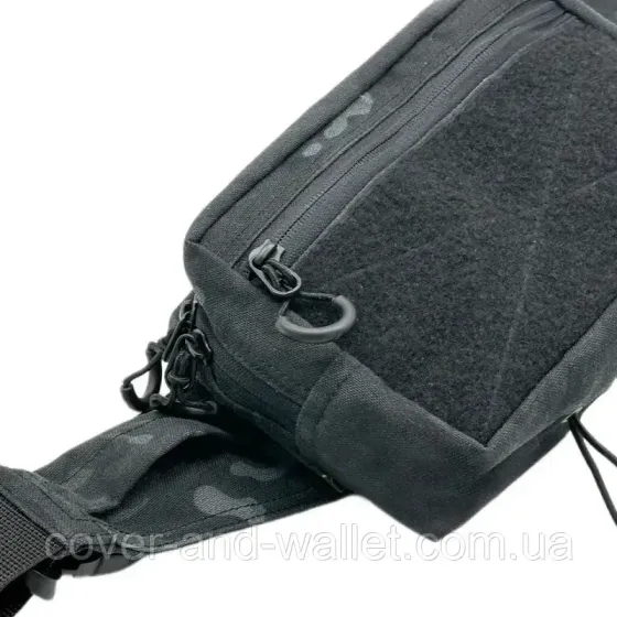 Компактная тактическая сумка бананка с велкро черный мультикам Cordura 1000D Киев