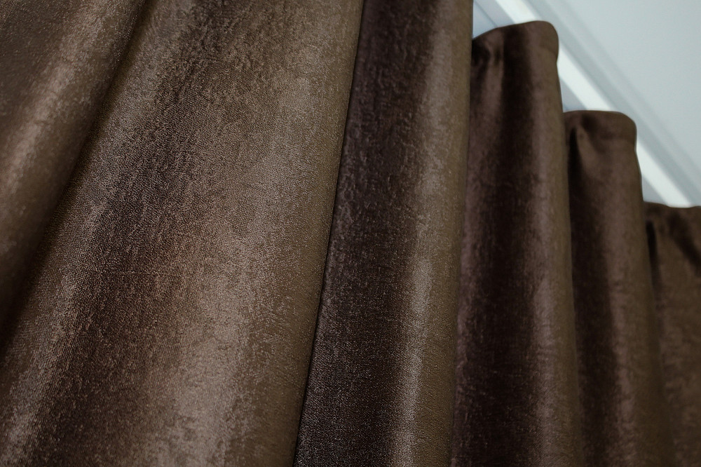 Комплект готовых штор VR-Textil Лен Парма № 1252ш Коричневый 100х270 см 2 шт (31-516) Киев - изображение 6