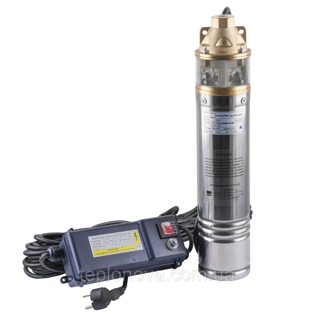 Насос скважинный вихревой OPTIMA 4SKm100 PRIME 0,75кВт + кабель 20м и пульт Черновцы - изображение 2