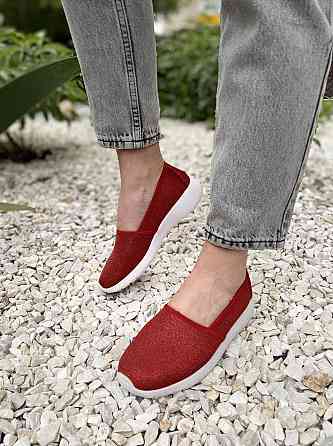 No brend Сліпони жіночі Z1900-2 червоні (літо, тканина) (1363) Коломыя