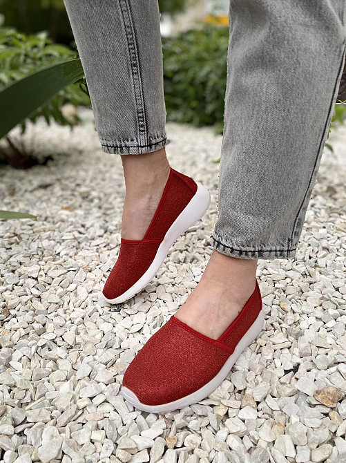 No brend Сліпони жіночі Z1900-2 червоні (літо, тканина) (1363) Коломия - фото 3