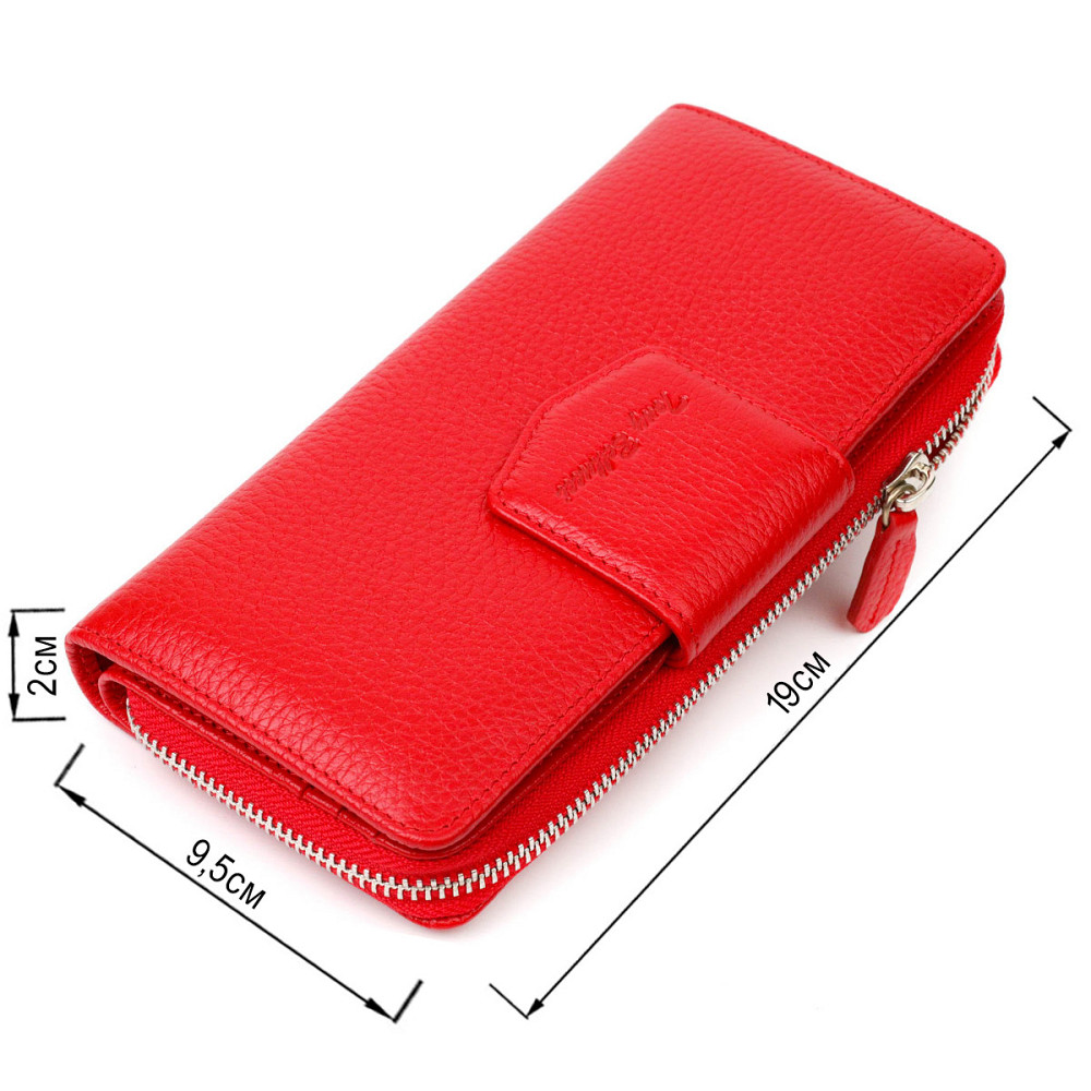 Вместительный женский кошелек с блоком для карт и документов из натуральной кожи Tony Bellucci 21956 Красный Киев - изображение 3