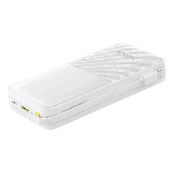 Павербанк 20000 mAh Baseus Bipow 2 20W Type-C быстрая зарядка цифровой дисплей встроенный кабель Type-C power bank повербанк Одесса