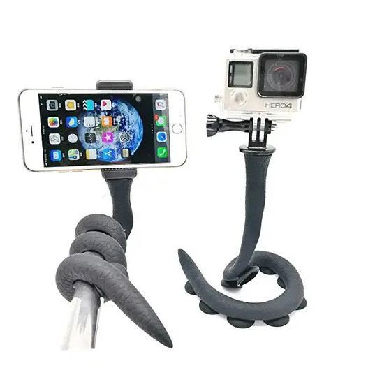 Гибкий держатель для телефона с присосками универсальный Cute Worm Lazy Holder. Цвет: черный IG-70 Львов - изображение 5
