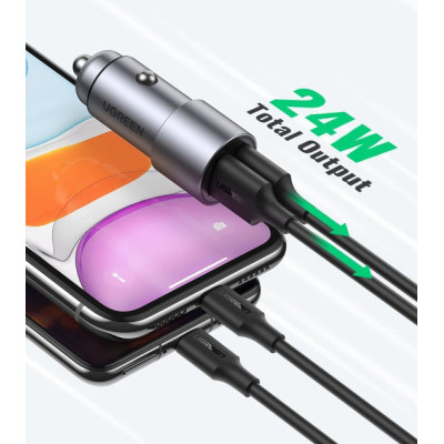 Зарядний пристрій Ugreen USB-A Dual 24W QC Grey (CD130) (50592) Вінниця - фото 2