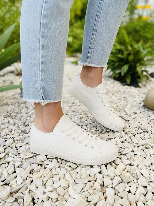 Кеди жіночі PQ-22 білі тканина весна-осінь 37р.-24см 38р.-24.5см (1451) Коломыя - изображение 4