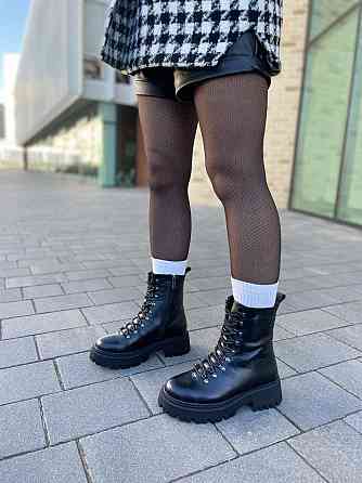 Crisma Черевики жіночі CRISMA чорні натуральна шкіра зима висота 17 см (5296) Коломыя