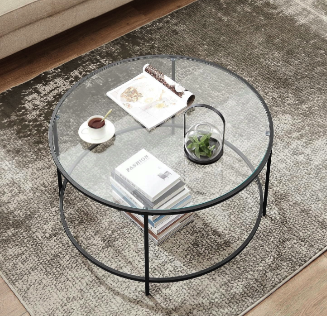 Журнальний столик Leobert Oskar круглий з скляною стільницею Киев - изображение 2
