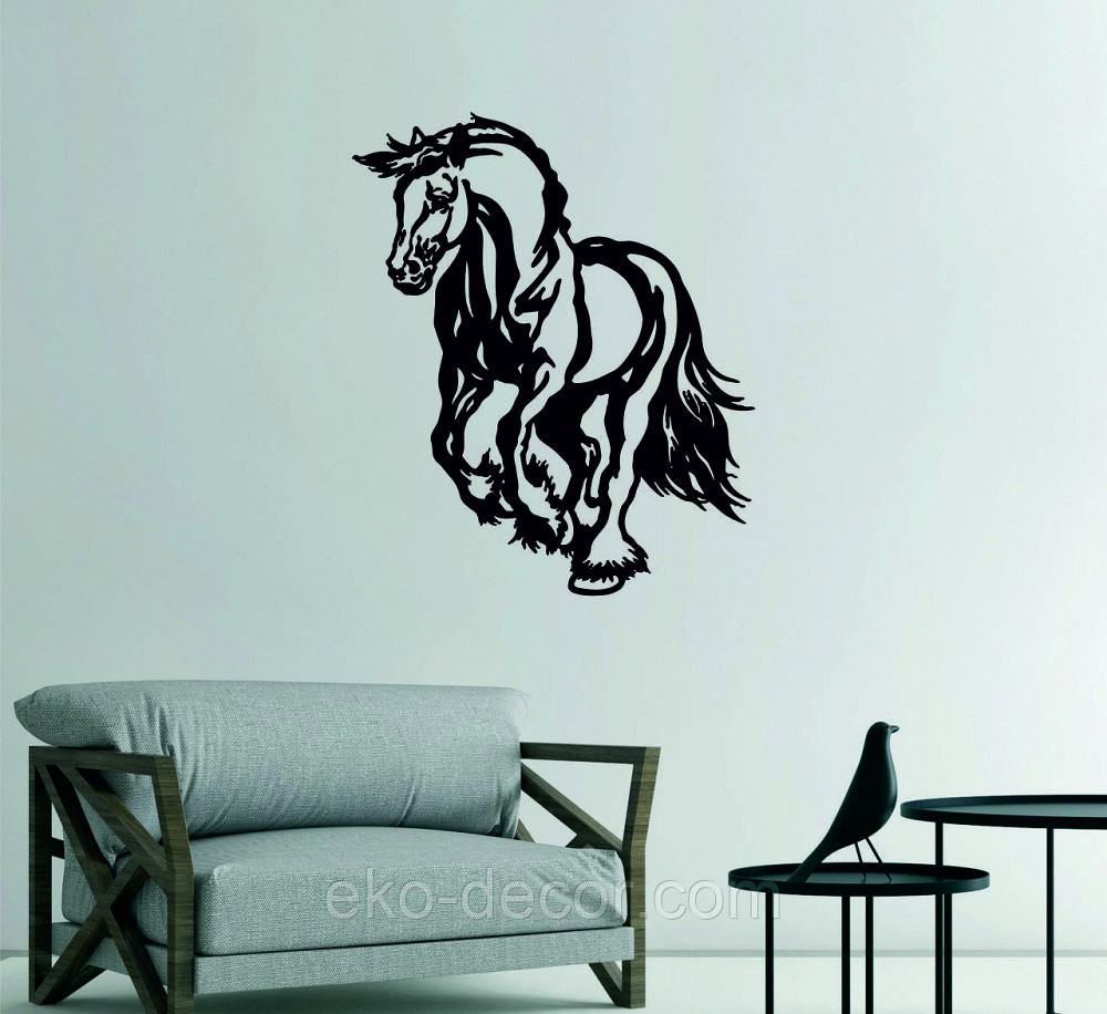 Декоративне настінне Панно «Лошадь», Декор на стіну 90*75 см, Чорний Київ - фото 2