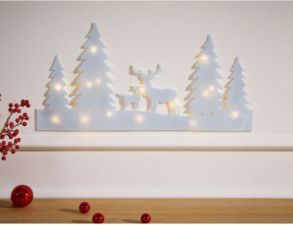 Новогодняя LED наклейка – праздничная подсветка для декора Livarno Home 60 на 30 см белый Киев - изображение 7