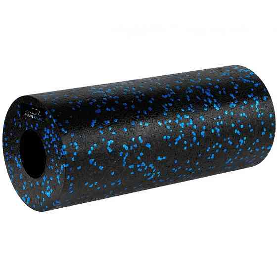 Масажний ролик (роллер) гладкий PowerPlay PP-4347 EPP Foam Roller Чорно/Синій (33x14см.) Луцьк