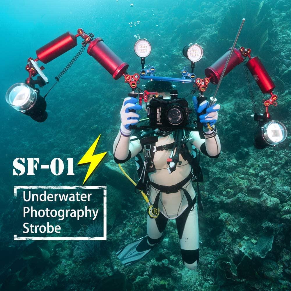Профессиональная подводная вспышка-стробоскоп Sea Frogs SF-01 (32GN, 100м) для аквабоксов Sony, Canon, Nikon, Fujifilm Киев - изображение 7