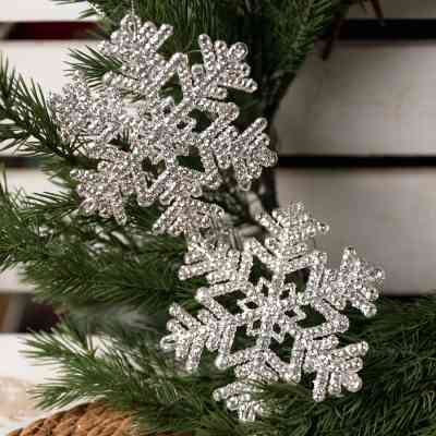 Елочная игрушка Novogod`ko Снежинки 12 см 2 шт Пластик (974873) Винница