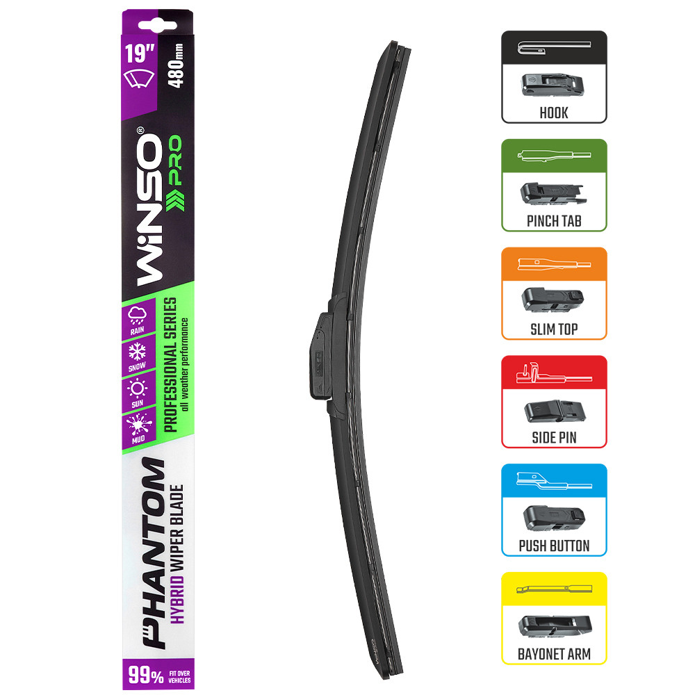 Щітка склоочисника гібридна Winso Pro Phantom 19/480мм Львів - фото 3