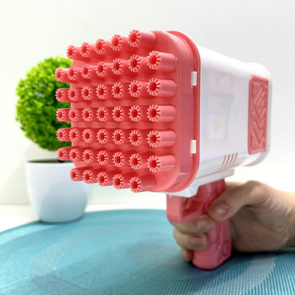 Пістолет для запуску мильних бульбашок 45 отворів 17 см Рожевий (2023-58A) Чернігів - фото 6