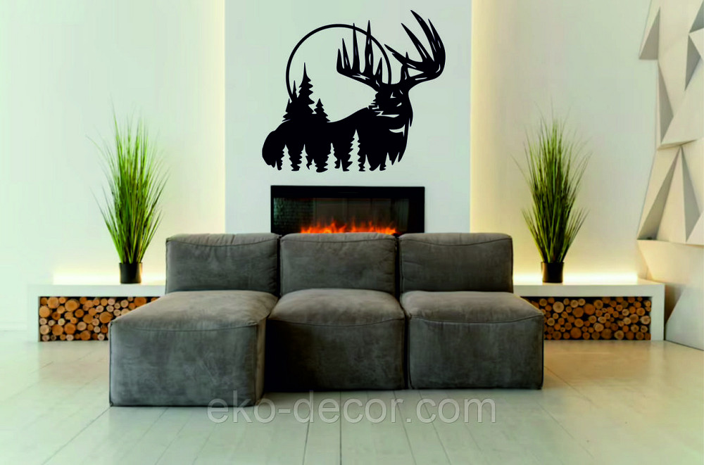 Декоративное настенное Панно «Олень» Декор на стену 110*100 см, Черный Киев - изображение 8