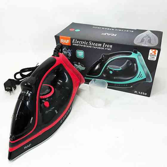 Праска парова RAF R.1250 з керамічною підошвою та функцією самоочищення 2200 Вт. EO-457 Колір: червоний Київ