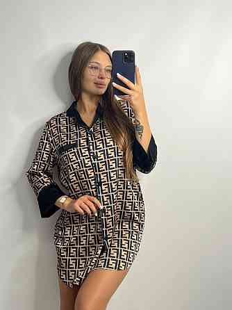 Ночная сорочка на пуговицах сатиновая Фенди S Харьков