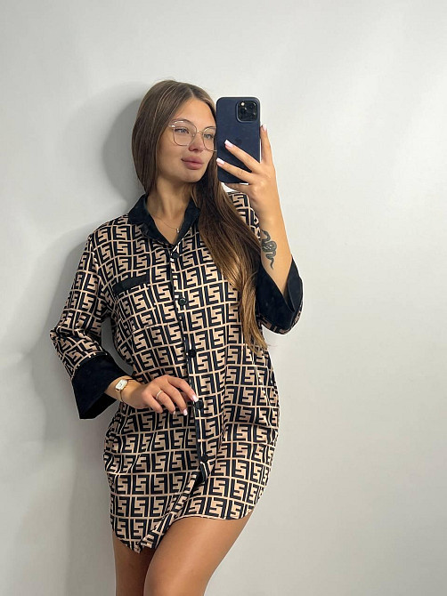 Ночная сорочка на пуговицах сатиновая Фенди S Харьков - изображение 1