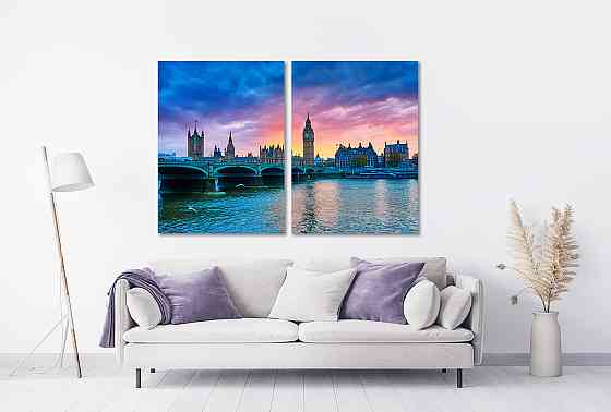 Модульная картина в гостиную / спальню   Лондон TLV-2_096 120х170  см Киев