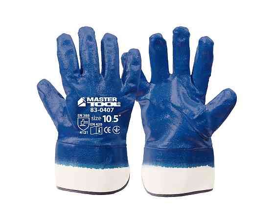 MASTERTOOL Рукавички масло-бензостійкі MASTERTOOL повне нітрилове покриття манжет крага 10.5" 1 Коломия