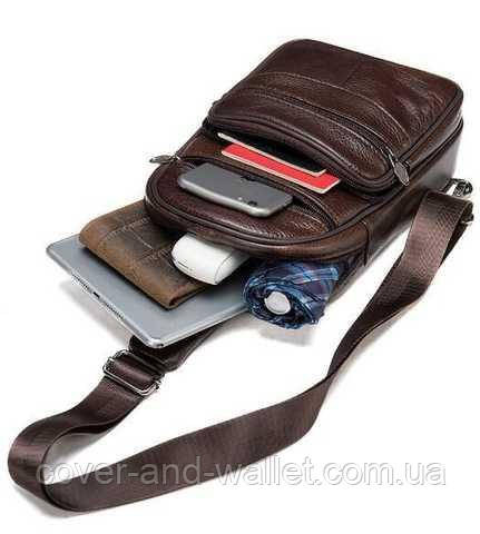 Мужская нагрудная сумка через плечо из натуральной кожи ST Leather Киев - изображение 3