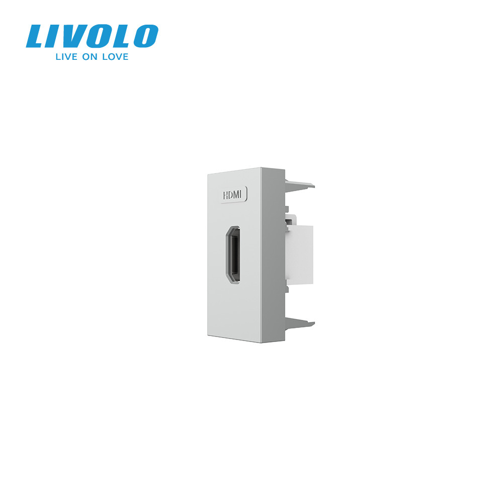 HDMI розетка LIVOLO 1.4, сіра, модуль 0.5 поста, для телевізора / ПК (VL-FCHD-1IP) Коломыя - изображение 7
