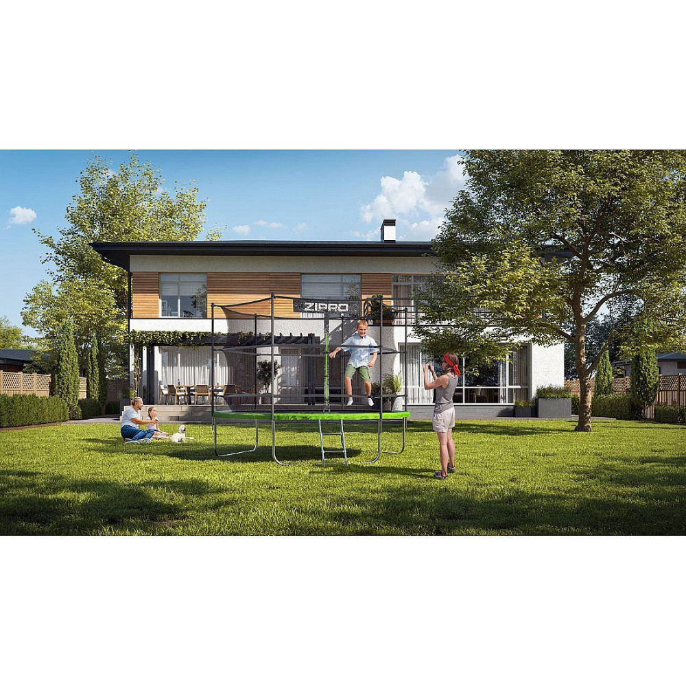 Батут Zipro Jump Pro с внутренней сеткой 10 футов 312 см черно-зеленый Киев - изображение 2