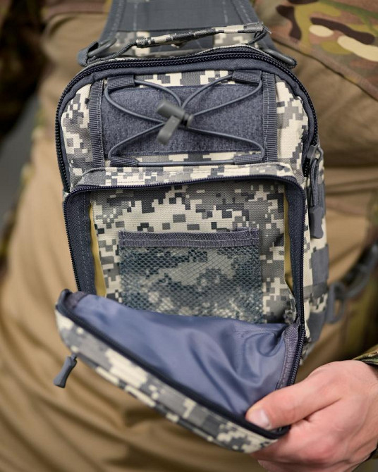 Тактическая нагрудная сумка черная через плечо  пиксель нато  ПП8250 Одесса - изображение 3