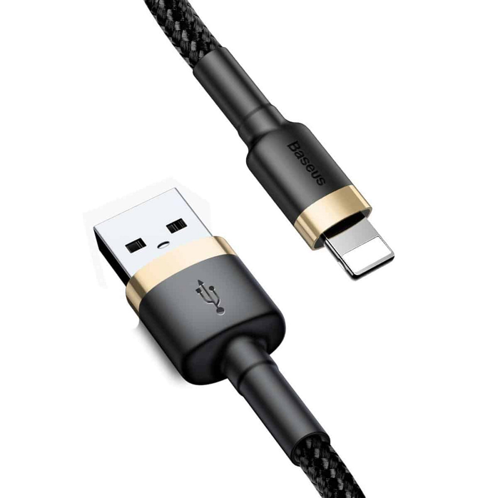 Кабель Baseus Cafule Cable USB For Lightning 2.4A 1m Gold+Black Київ - фото 1