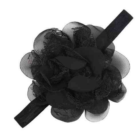 Детская черная повязка - окружность 40-50см, размер цветка 10-11см Киев