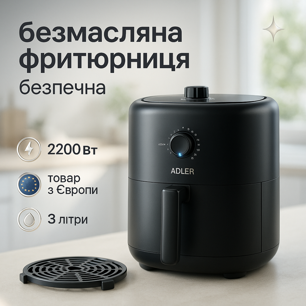 Аерофритниця аерогриль Adler AD 6310 2200Вт 3 літри знімні грати автоматичне відключення TY-46 Львів - фото 20