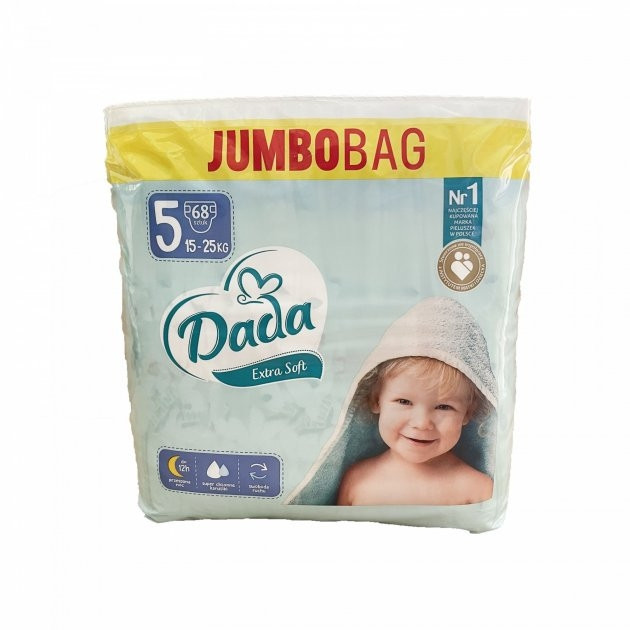 Підгузки JUMBOBAG Dada Extra Soft Розмір 5 JUNIOR , 15-25 кг , 68 шт Львів - фото 1